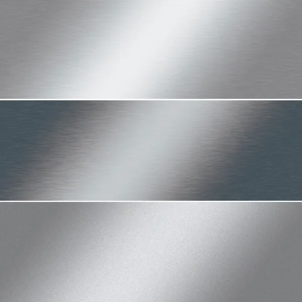 Матовий сріблястий металевий фон, хромова текстура, шаблон банера Ліцензійні Стокові Фото
