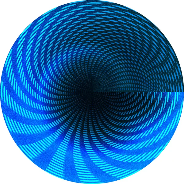 Rund blau abstrakt spiralförmige Muster isoliert auf weißem Hintergrund, Glücksrad-Konzept — Stockfoto