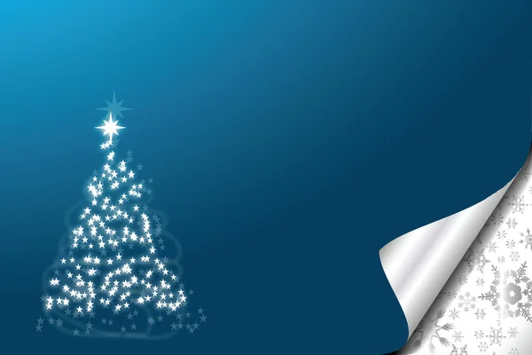 Crăciun frumos albastru copac fundal — Vector de stoc