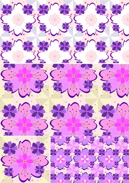 Variaties van floral naadloze achtergrond — Stockvector