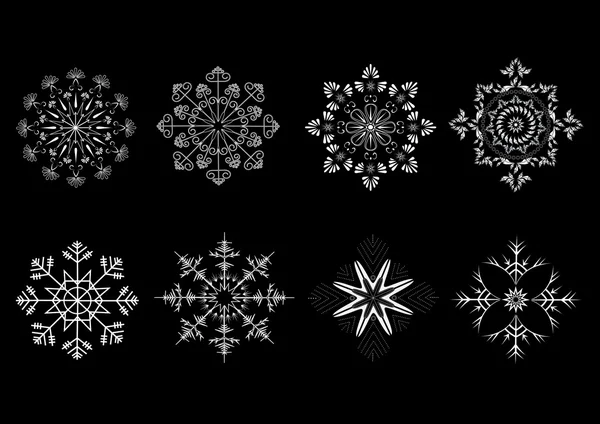 Opciones copos de nieve ornamentos — Archivo Imágenes Vectoriales