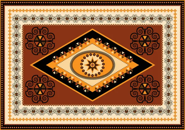 Decorative rug designs in oriental style — Stock Vector