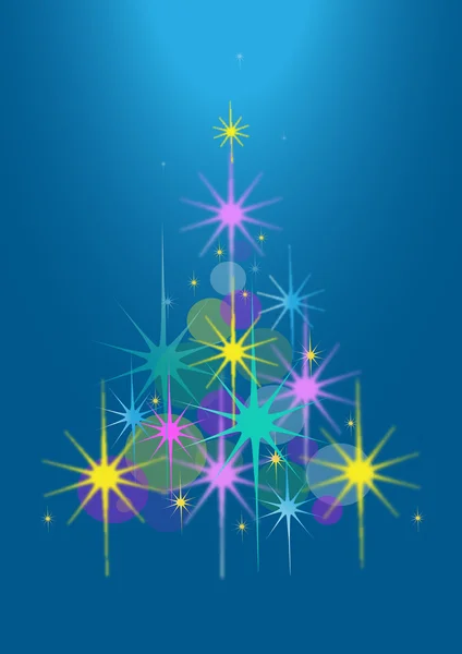 Abstract Christmas tree of stars — Stock Vector