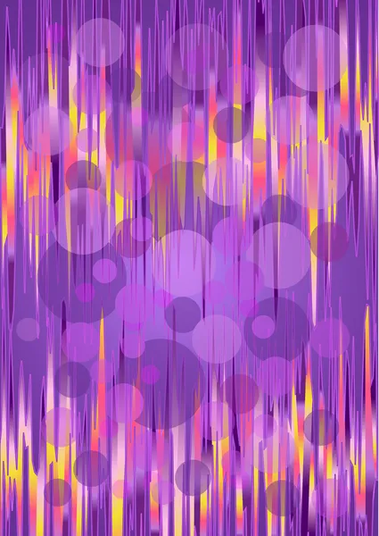 Flirrende Kurven und Kreise auf violettem Hintergrund — Stockvektor