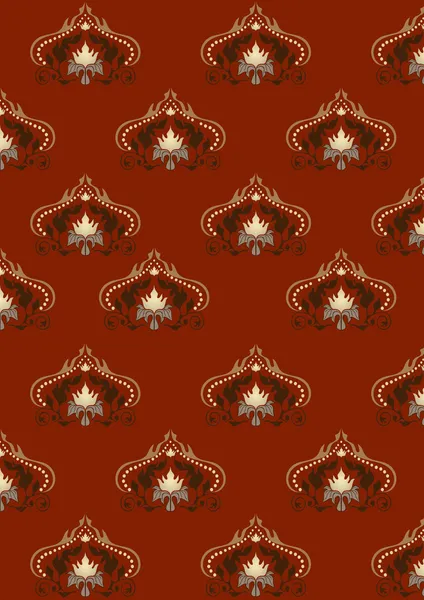 Fond rouge avec vieux motif classique — Image vectorielle