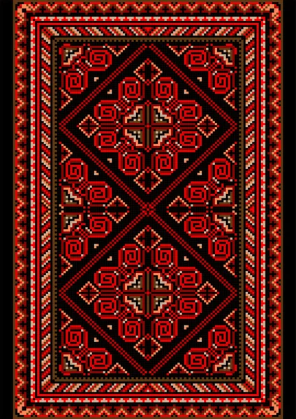 Ковер в старом стиле с красными и бордовыми оттенками — стоковый вектор