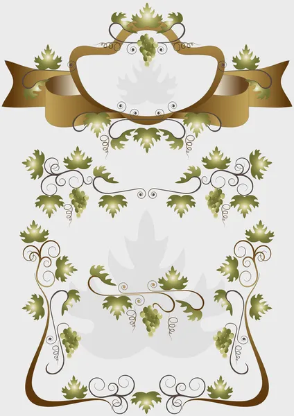 Détails pour la décoration des produits de conception de raisins — Image vectorielle