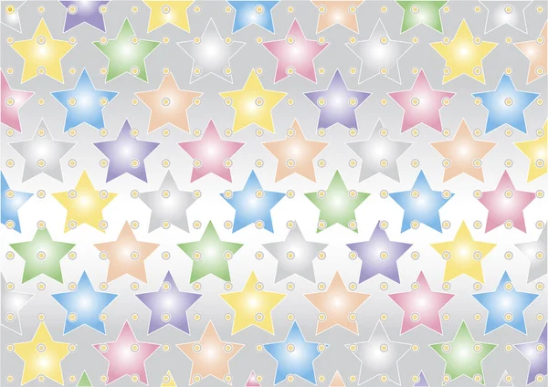 Estrellas de colores sobre fondo plateado — Vector de stock