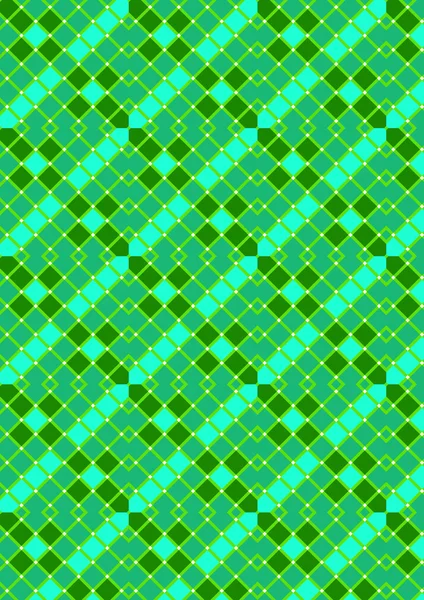 正方形の緑の色合いと緑の市松模様の背景 — ストックベクタ