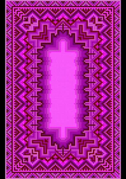 Alfombra oriental refinada en tonos púrpura — Vector de stock