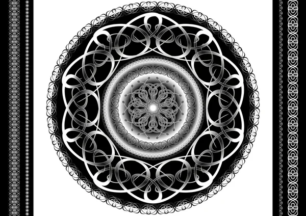 Ethnische schwarze Kalligraphie runde Ornamente — Stockvektor