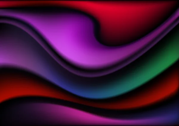 Φωτεινά χρωματισμένα κύματα κινούνται με άλλο — Διανυσματικό Αρχείο