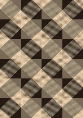 Striped brown rhombuses on light seamless background clipart