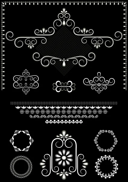 Ornamenti per calligrafia e bordi per la progettazione di pagine — Vettoriale Stock