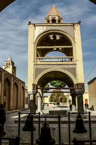 Isfahan Nor Julfa Iran Listopada 2021 Tylna Fasada Wolnostojącej Dzwonnicy — Zdjęcie stockowe