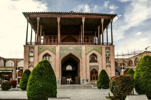 Isfahán Irán Noviembre 2021 Vista Del Palacio Ali Kapu Con — Foto de Stock