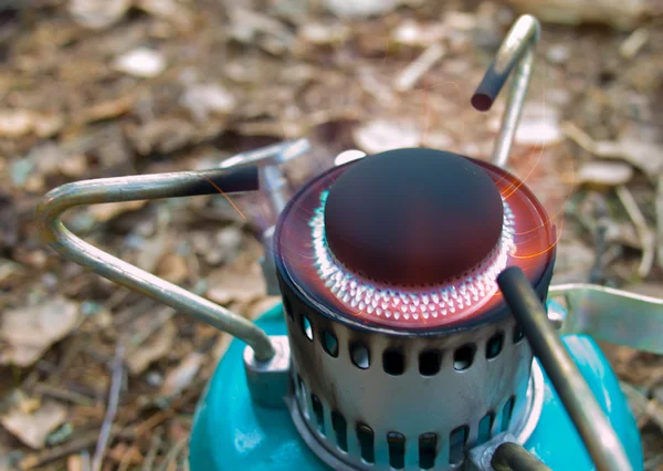 Petrol torch in the wood. — Stock Photo, Image