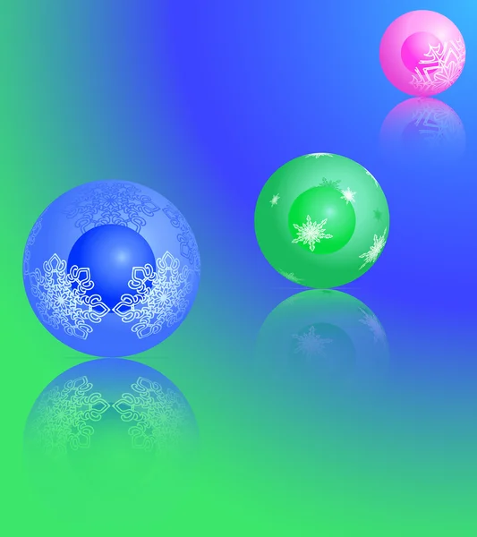 Ensemble de boules colorées sapin de Noël . — Image vectorielle