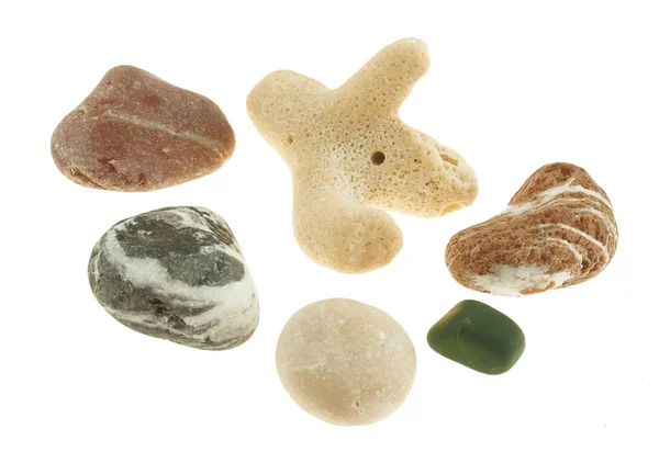 Conjunto de pedras marinhas e coral . — Fotografia de Stock