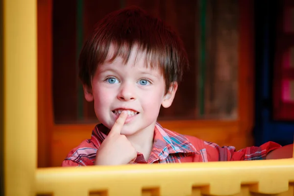 Close up portrait of happy smiling little boy — Stock Photo, Image