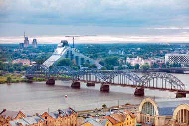 Riga, Letonya, cityscape Bilimler Akademisi
