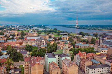 Riga, Letonya, cityscape Bilimler Akademisi