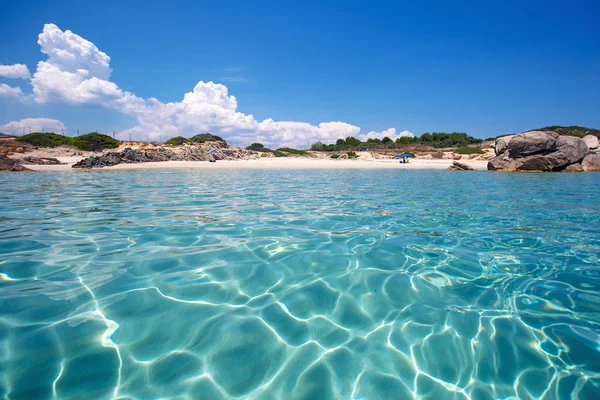 Panorama of idyllic beach with white sand and turquoise water — Stock Photo, Image