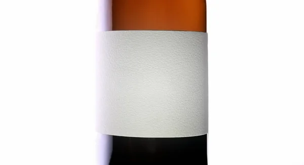 Close Blank White Label Wine Bottle Blank Label Background Unlabeled — Stock Fotó