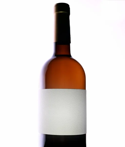 Vertical Image Bottle Wine Blank Label Bottle Name Label Blank — Foto Stock