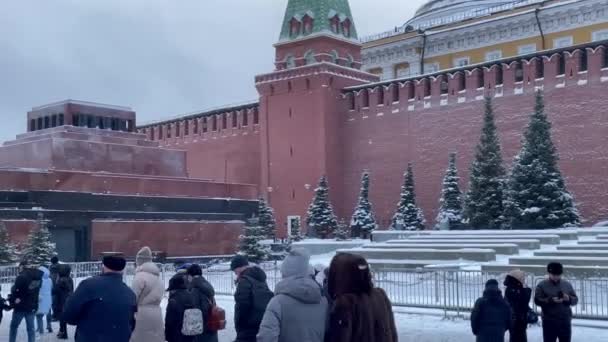 Moscow Russia 2022 Moscow Kremlin Lenin Mausoleum Saint Basil Cathedral — ストック動画