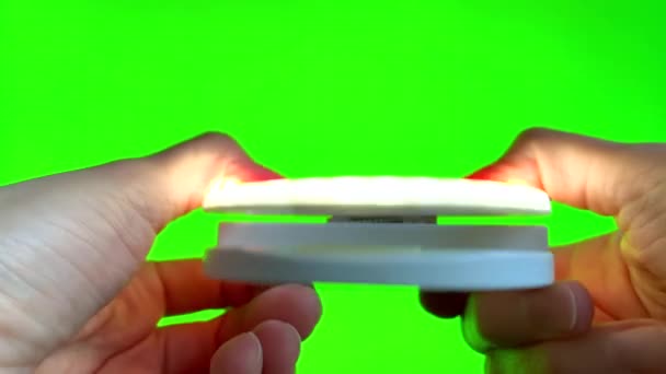 Compact Selfie Clipe Anel Luz Ligar Desligar Lâmpada Anel Led — Vídeo de Stock