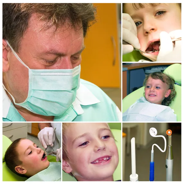 Collage di cure dentarie — Foto Stock