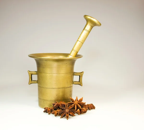 Mortar with spices — Stock Photo, Image
