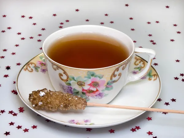 Cup of tea and sugar — Stock Photo, Image