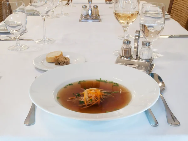 Beef soup with vegetables — Stock Photo, Image