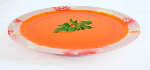Тарілка томатного супу Стокова Картинка