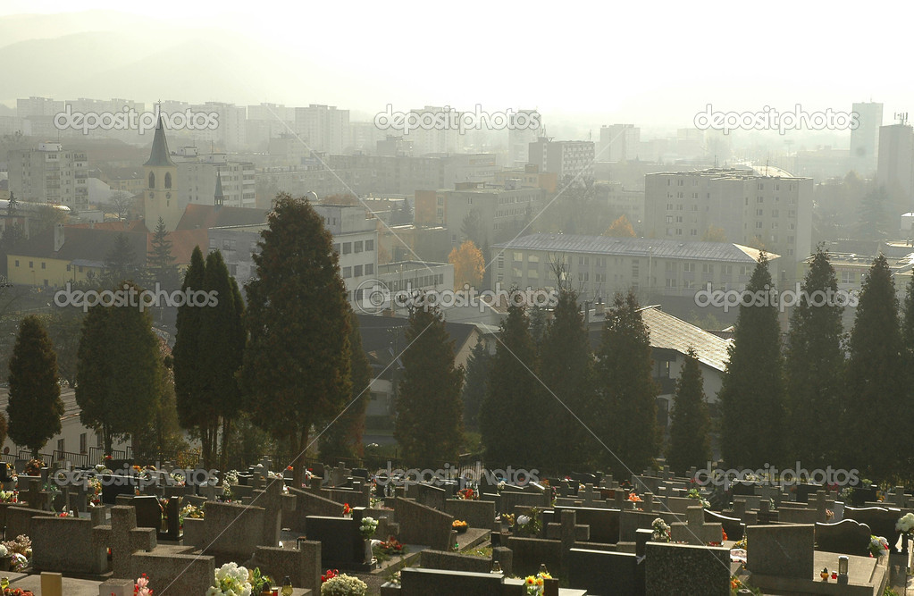 Cemetery during All Saints Day