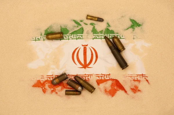 Iran flag at war — Stock Photo, Image