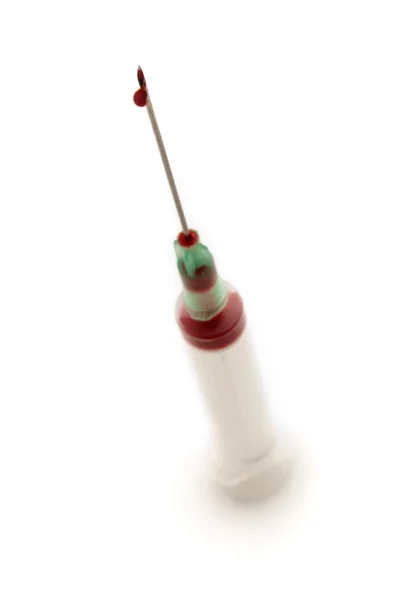 Sangue em seringa — Fotografia de Stock