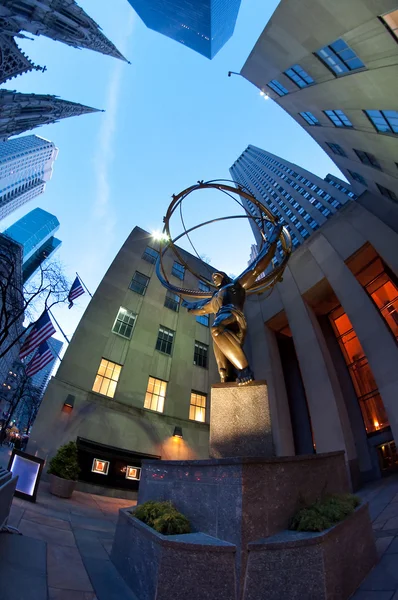Estatua del Atlas en el centro Rockefeller — Foto de Stock