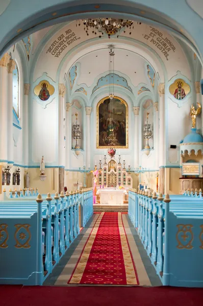Blue church interior — Stock Photo, Image