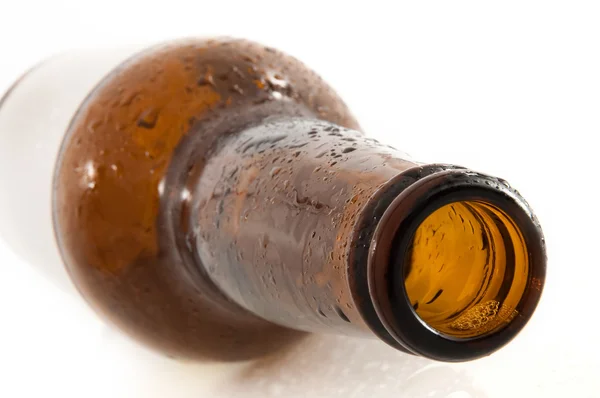 Empty brown beer bottle Royalty Free Stock Photos