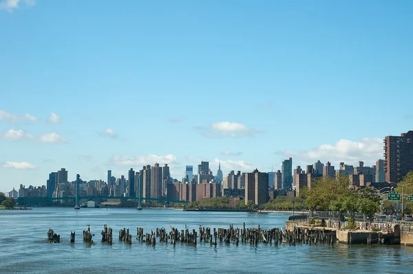 Gamla pelare i hudson river — Stockfoto