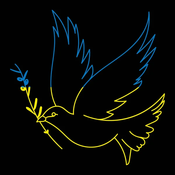 Flagge der Ukraine in Form einer Friedenstaube. Das Konzept des Friedens in der Ukraine. Vektorabbildung isoliert — Stockvektor