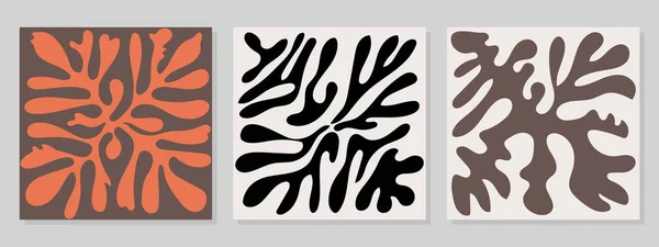 Cartazes para decoração de parede. Vetor pinturas abstratas minimalistas modernas para o interior. —  Vetores de Stock