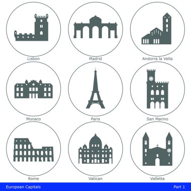European Capitals - Icon Set (Part 1) clipart