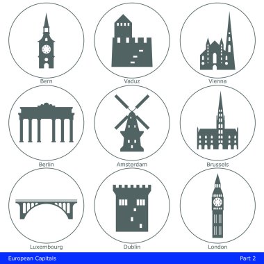 capitali europee - set di icone (parte 2)