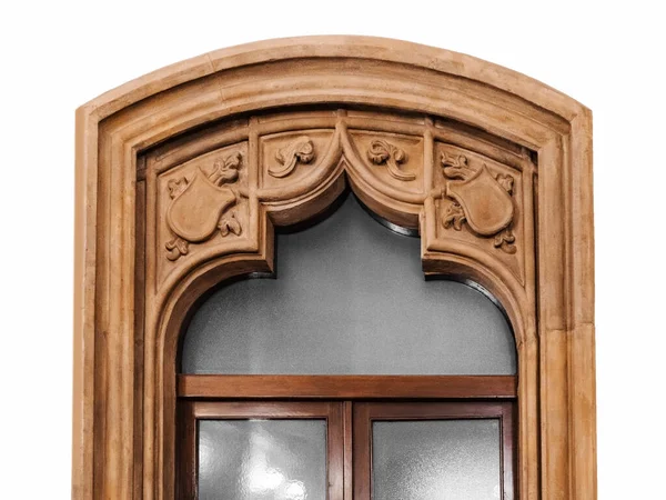 Prague Czech Republic April 2022 Close Wooden Door Decoration Old Stock Picture