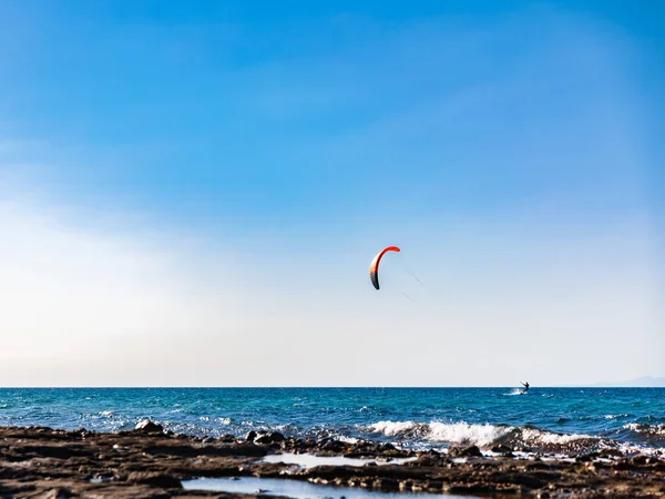 Kitesurfing Cyprus Seascape Sunny Summer — Stock Photo, Image