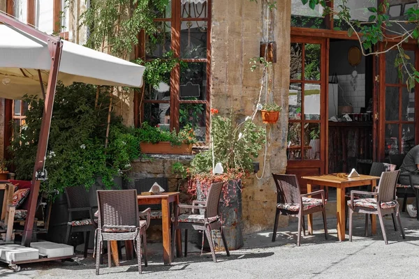City Street Old Town Coffee House Nicosia Cyprus — Stock Photo, Image